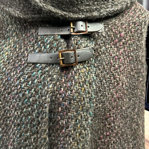 John Branigan Weavers Wool Women’s Shawl Collar MultiColor Brown Handmade O/S - Picture 5 of 8